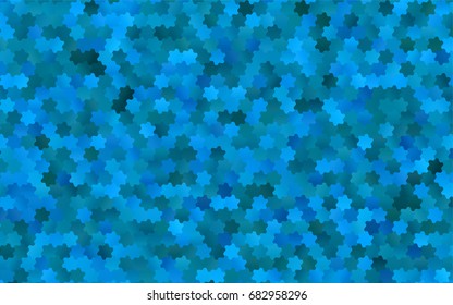 Light BLUE vector polygonal illustration, which consist of hexagons. Hexagonal pattern for your business design. Geometric background in Origami style with gradient. 