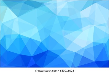 Light BLUE vector polygonal illustration, which consist of triangles. Triangular pattern for your business design. Geometric background in Origami style with gradient. 