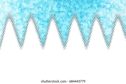 Light BLUE vector polygonal illustration, which consist of hexagons. Hexagonal design for your business. Creative geometric background in Origami style with gradient