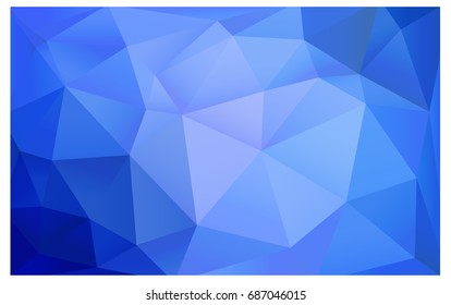 Light BLUE vector polygonal illustration, which consist of triangles. Triangular pattern for your business design. Geometric background in Origami style with gradient. 