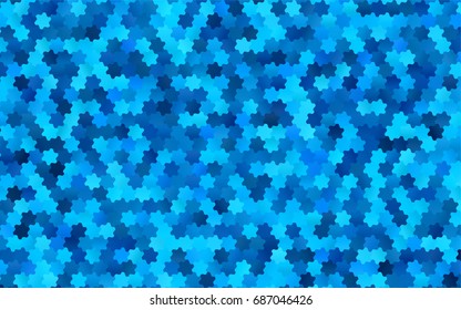 Light BLUE vector polygonal illustration, which consist of hexagons. Hexagonal pattern for your business design. Geometric background in Origami style with gradient. 