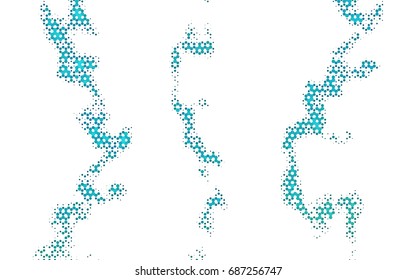 Light BLUE vector polygonal illustration, which consist of hexagons. Hexagonal pattern for your business design. Geometric background in Origami style with gradient. 