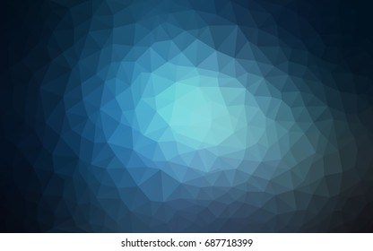 Light BLUE vector polygonal illustration, which consist of triangles. Triangular pattern for your business design. Geometric background in Origami style with gradient. 