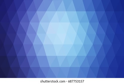 Light BLUE vector polygonal illustration, which consist of triangles. Triangular pattern for your business design. Geometric background in Origami style with gradient. 