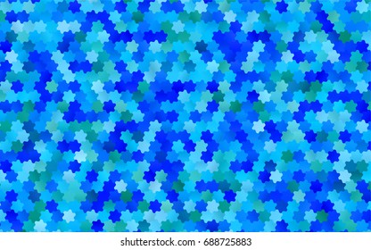 Light BLUE vector polygonal illustration, which consist of hexagons. Hexagonal design for your business. Creative geometric background in Origami style with gradient