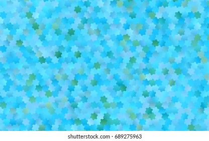 Light BLUE vector polygonal illustration, which consist of hexagons. Hexagonal design for your business. Creative geometric background in Origami style with gradient