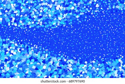Light BLUE vector polygonal illustration, which consist of rectangles. Rectangular pattern for your business design. Geometric background in Origami style with gradient. 