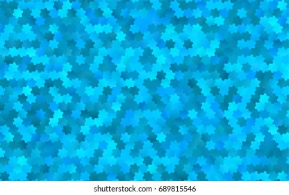 Light BLUE vector polygonal illustration, which consist of hexagons. Hexagonal pattern for your business design. Geometric background in Origami style with gradient. 