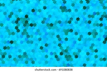 Light BLUE vector polygonal illustration, which consist of hexagons. Hexagonal pattern for your business design. Geometric background in Origami style with gradient. 