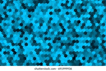 Light BLUE vector polygonal illustration, which consist of hexagons. Hexagonal design for your business. Creative geometric background in Origami style with gradient