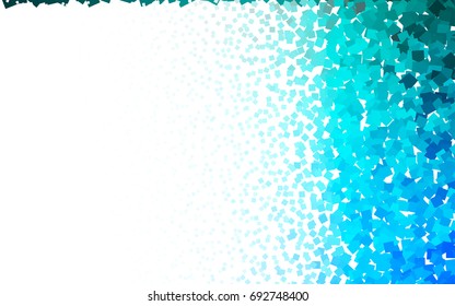 Light BLUE vector polygonal illustration, which consist of rectangles. Rectangular pattern for your business design. Geometric background in Origami style with gradient. 