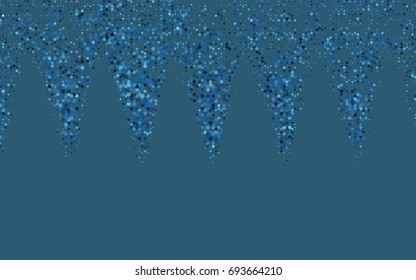 Light BLUE vector polygonal illustration, which consist of hexagons. Hexagonal pattern for your business design. Geometric background in Origami style with gradient. 