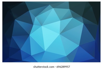 Light BLUE vector polygonal illustration, which consist of triangles. Triangular pattern for your business design. Geometric background in Origami style with gradient. 