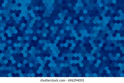 Light BLUE vector polygonal illustration, which consist of hexagons. Hexagonal design for your business. Creative geometric background in Origami style with gradient