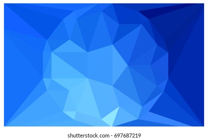 Light BLUE vector polygonal illustration, which consist of triangles with a gemstone in center. Triangular design of a huge diamond for your business. Creative geometric background of gems.