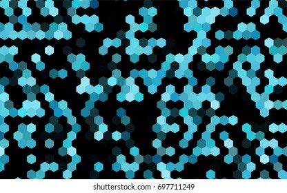 Light BLUE vector polygonal illustration, which consist of hexagons. Hexagonal pattern for your business design. Geometric background in Origami style with gradient. 