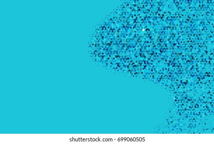 Light BLUE vector polygonal illustration, which consist of hexagons. Hexagonal pattern for your business design. Geometric background in Origami style with gradient. 