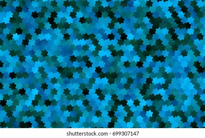 Light BLUE vector polygonal illustration, which consist of hexagons. Hexagonal pattern for your business design. Geometric background in Origami style with gradient. 