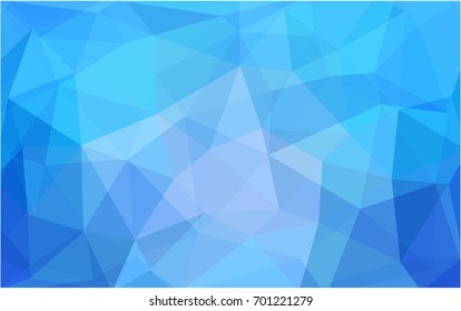 Light BLUE vector polygonal illustration, which consist of triangles. Triangular pattern for your business design. Geometric background in Origami style with gradient. 