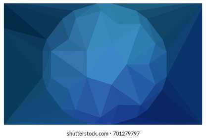 Light BLUE vector polygonal illustration, which consist of triangles with a gemstone in center. Triangular design of a huge diamond for your business. Creative geometric background of gems.
