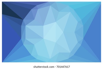 Light BLUE vector polygonal illustration, which consist of triangles with a gemstone in center. Triangular design of a huge diamond for your business. Creative geometric background of gems.