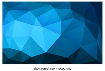 Light BLUE vector polygonal illustration, which consist of triangles. Triangular pattern for your business design. Geometric background in Origami style with gradient. 