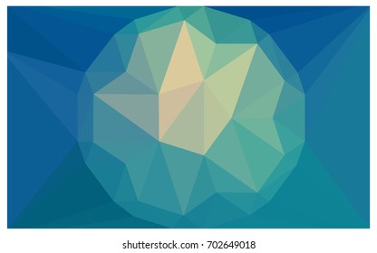 Light BLUE vector polygonal illustration, which consist of triangles with a gemstone in center. Triangular design of a huge diamond for your business. Creative geometric background of gems.