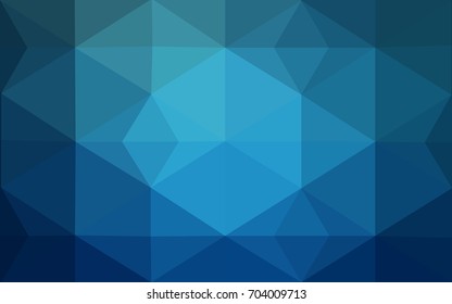 Light BLUE vector polygonal illustration, which consist of triangles. Triangular pattern for your business design. Geometric background in Origami style with gradient. 