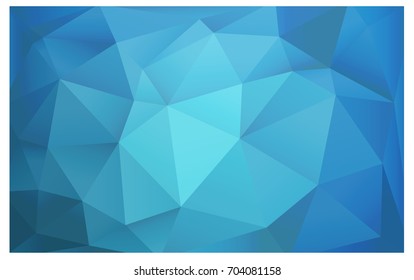 Light BLUE vector polygonal illustration, which consist of triangles. Triangular pattern for your business design. Geometric background in Origami style with gradient. 