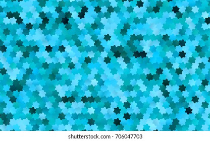 Light BLUE vector polygonal illustration, which consist of hexagons. Hexagonal design for your business. Creative geometric background in Origami style with gradient