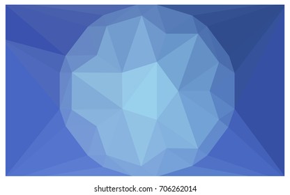 Light BLUE vector polygonal illustration, which consist of triangles with a gemstone in center. Triangular design of a huge diamond for your business. Creative geometric background of gems.