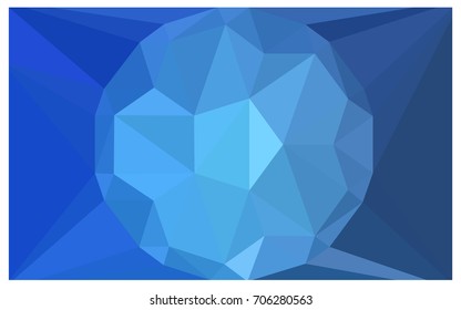 Light BLUE vector polygonal illustration, which consist of triangles with a gemstone in center. Triangular design of a huge diamond for your business. Creative geometric background of gems.