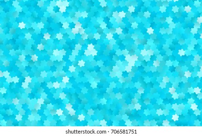 Light BLUE vector polygonal illustration, which consist of hexagons. Hexagonal pattern for your business design. Geometric background in Origami style with gradient. 