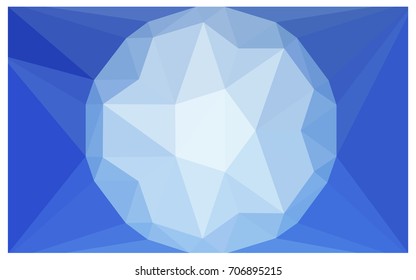 Light BLUE vector polygonal illustration, which consist of triangles with a gemstone in center. Triangular design of a huge diamond for your business. Creative geometric background of gems.