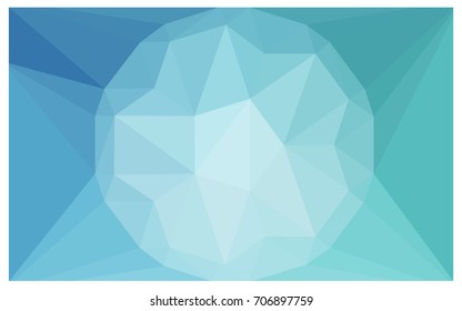 Light BLUE vector polygonal illustration, which consist of triangles with a gemstone in center. Triangular design of a huge diamond for your business. Creative geometric background of gems.