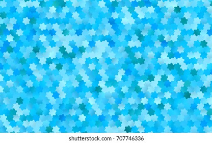 Light BLUE vector polygonal illustration, which consist of hexagons. Hexagonal pattern for your business design. Geometric background in Origami style with gradient. 