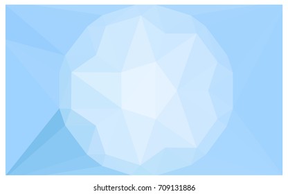 Light BLUE vector polygonal illustration, which consist of triangles with a gemstone in center. Triangular design of a huge diamond for your business. Creative geometric background of gems.