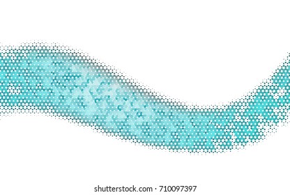 Light BLUE vector polygonal illustration, which consist of hexagons. Hexagonal pattern for your business design. Geometric background in Origami style with gradient. 