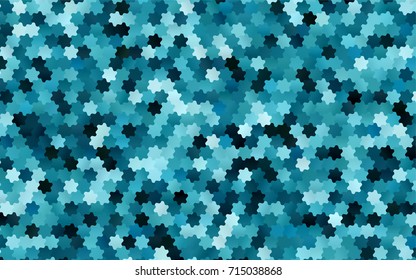 Light BLUE vector polygonal illustration, which consist of hexagons. Hexagonal design for your business. Creative geometric background in Origami style with gradient
