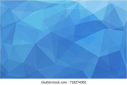 Light BLUE vector polygonal illustration, which consist of triangles. Triangular pattern for your business design. Geometric background in Origami style with gradient. 
