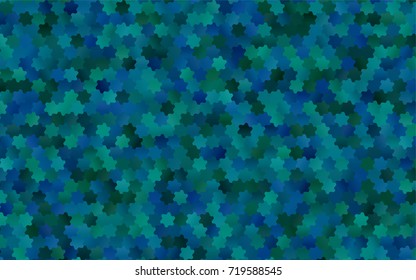 Light BLUE vector polygonal illustration, which consist of hexagons. Hexagonal pattern for your business design. Geometric background in Origami style with gradient. 
