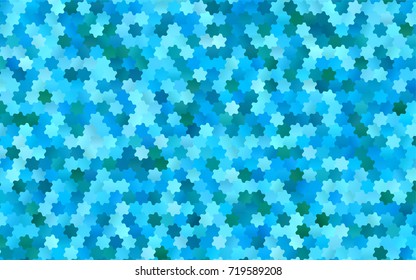 Light BLUE vector polygonal illustration, which consist of hexagons. Hexagonal pattern for your business design. Geometric background in Origami style with gradient. 