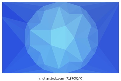 Light BLUE vector polygonal illustration, which consist of triangles with a gemstone in center. Triangular design of a huge diamond for your business. Creative geometric background of gems.