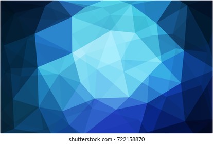Light BLUE vector polygonal illustration, which consist of triangles. Triangular design for your business. Creative geometric background in Origami style with gradient