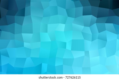 Light BLUE vector polygonal illustration, which consist of rectangles. Rectangular pattern for your business design. Geometric background in Origami style with gradient. 