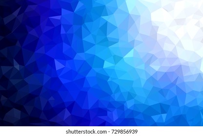 Light BLUE vector polygonal illustration, which consist of triangles. Triangular pattern for your business design. Geometric background in Origami style with gradient. 
