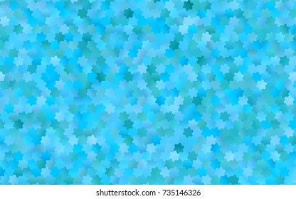 Light BLUE vector polygonal illustration, which consist of hexagons. Hexagonal pattern for your business design. Geometric background in Origami style with gradient. 