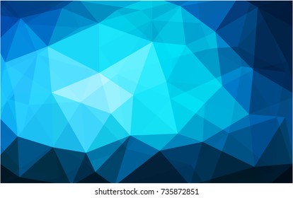 Light BLUE vector polygonal illustration, which consist of triangles. Triangular design for your business. Creative geometric background in Origami style with gradient