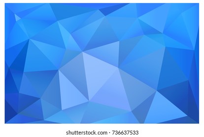 Light BLUE vector polygonal illustration, which consist of triangles. Triangular pattern for your business design. Geometric background in Origami style with gradient. 