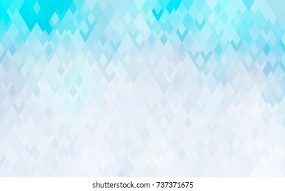 Light BLUE vector polygonal illustration, which consist of rectangles. Rectangular pattern for your business design. Geometric background in Origami style with gradient. 